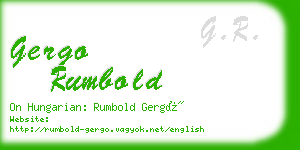 gergo rumbold business card